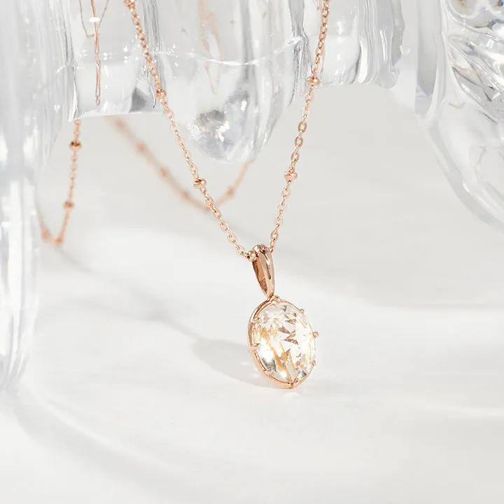 [14K Gold] Shy Rutilated Quartz Necklace