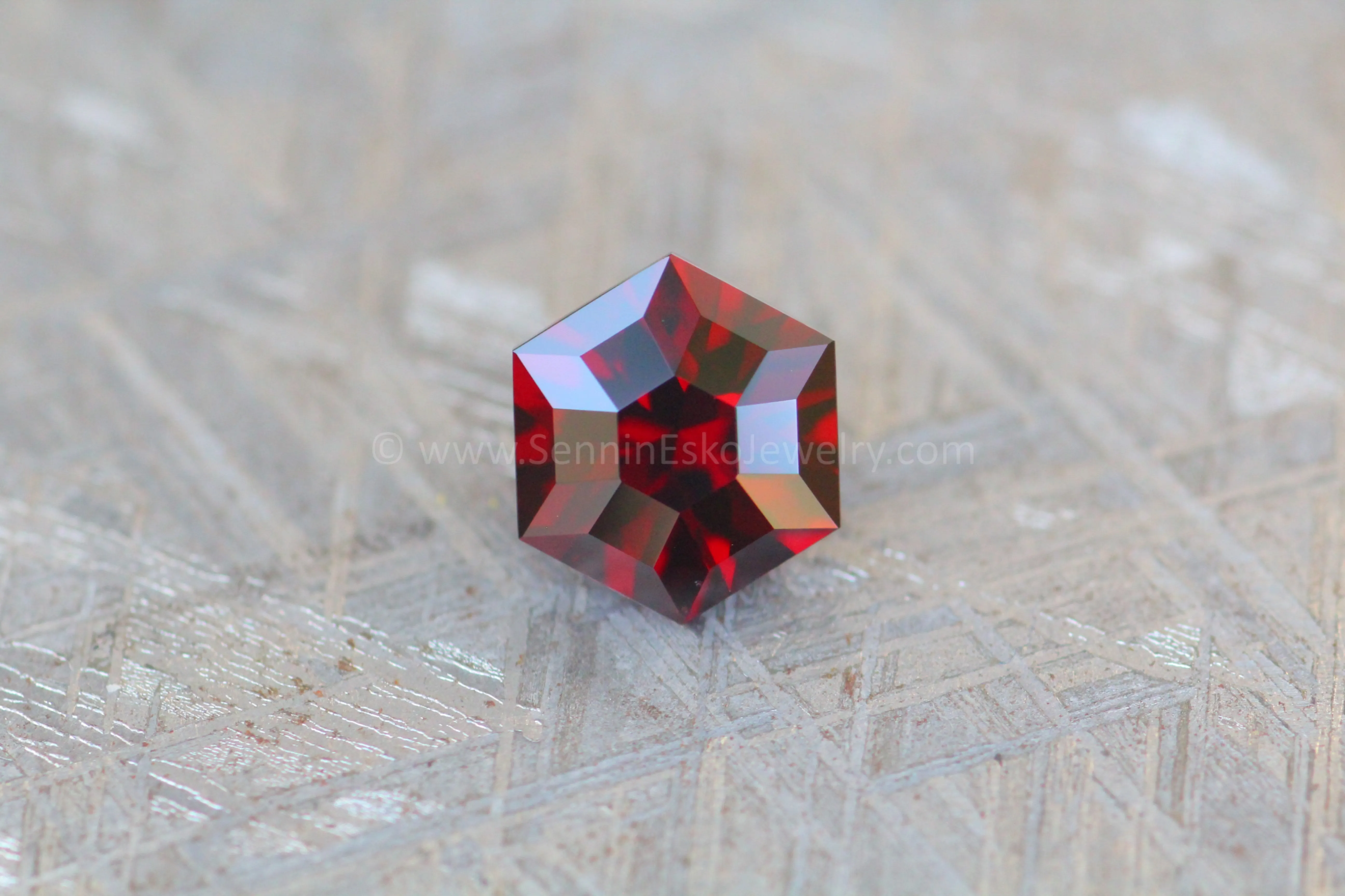 3.4 Carat Deep Red Garnet Hexagon - 9.3x8.1mm