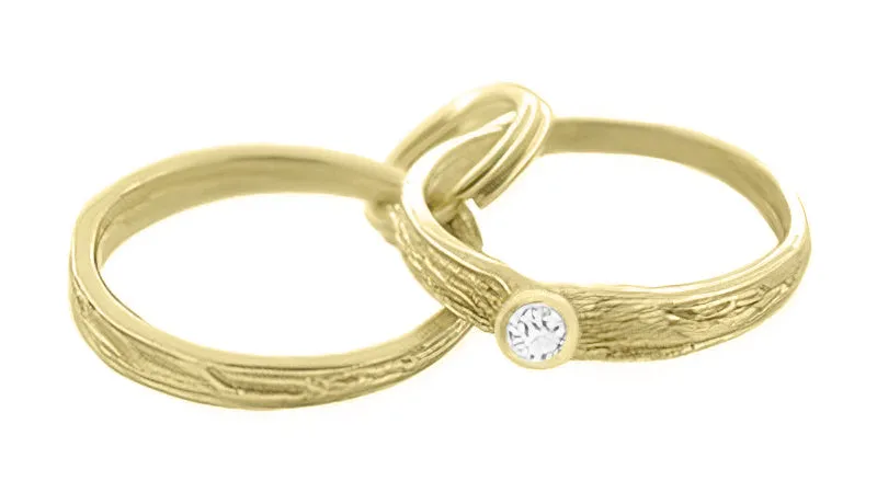 Vintage Wedding Charm with 2 Tiny Rings in 14K Gold | Bridal Charm